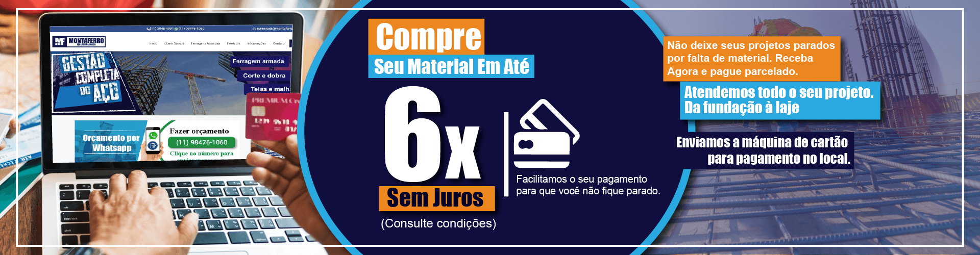 6x sem juros no cartão